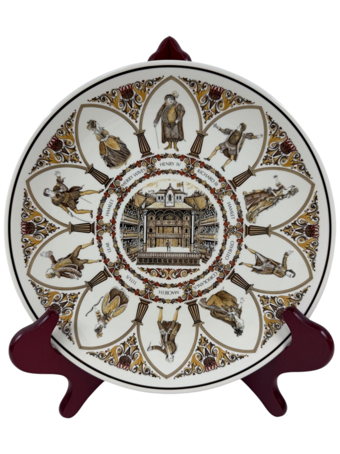 Vintage Wedgwood Of Etruria Collector's Plate Titled 'Shakespeare Characters - All The World's A Stage' 10'W