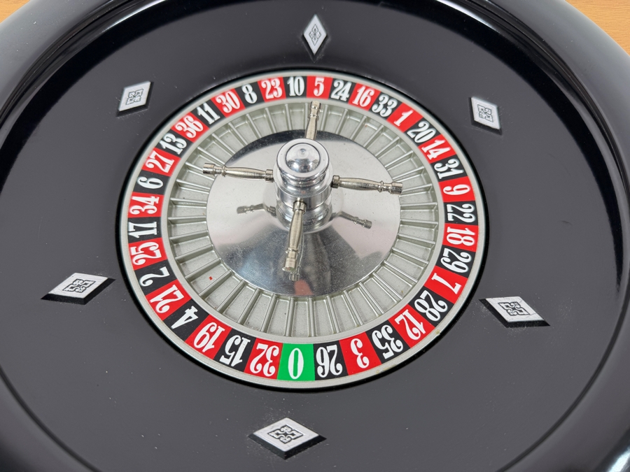 Vintage Roulette Wheel And Accessories Made In Italy 15'W X 13'H [Photo 3]