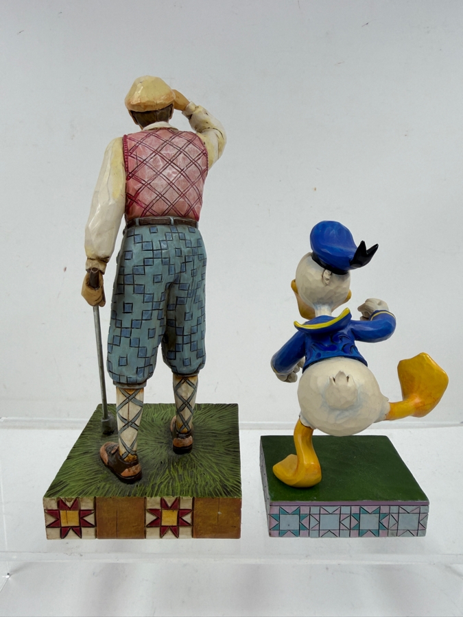 Jim Shore Heartwood Creek Vintage Male Golfer Figurine And Enesco Disney Traditions Fowl Temper Donald Duck Collectible Statue 7'H and 5'H [Photo 4]