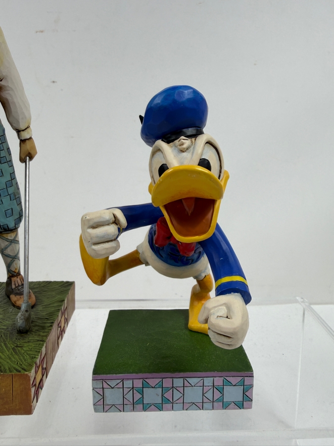 Jim Shore Heartwood Creek Vintage Male Golfer Figurine And Enesco Disney Traditions Fowl Temper Donald Duck Collectible Statue 7'H and 5'H [Photo 2]