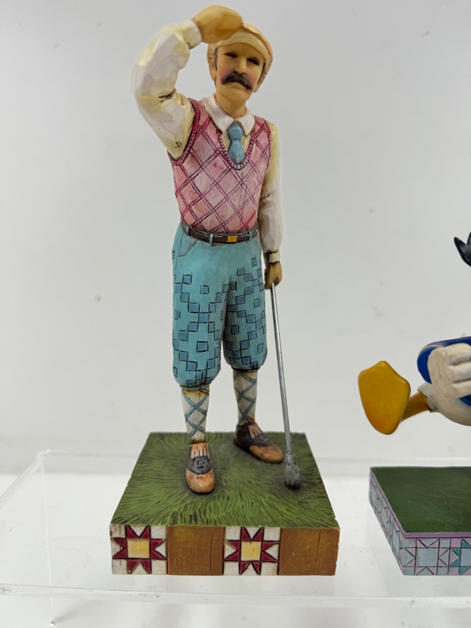 Jim Shore Heartwood Creek Vintage Male Golfer Figurine And Enesco Disney Traditions Fowl Temper Donald Duck Collectible Statue 7'H and 5'H [Photo 3]
