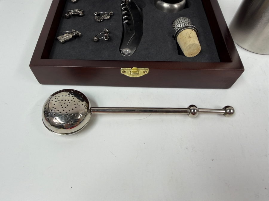 Collection Of Vintage Barware And Cocktail Tools Including Dunhill Bullet-Shaped Cocktail Shaker, Cork Lift Set And Tea Infuser From Harrods [Photo 7]