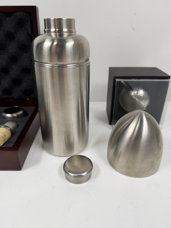 Collection Of Vintage Barware And Cocktail Tools Including Dunhill Bullet-Shaped Cocktail Shaker, Cork Lift Set And Tea Infuser From Harrods [Photo 9]