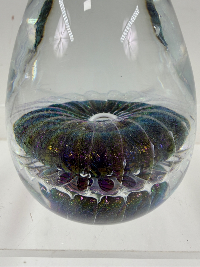 Signed Vintage Art Glass Paperweight By Brian Maytum 4'H
 [Photo 3]