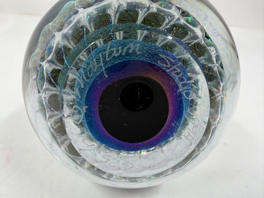 Signed Vintage Art Glass Paperweight By Brian Maytum 4'H
 [Photo 5]