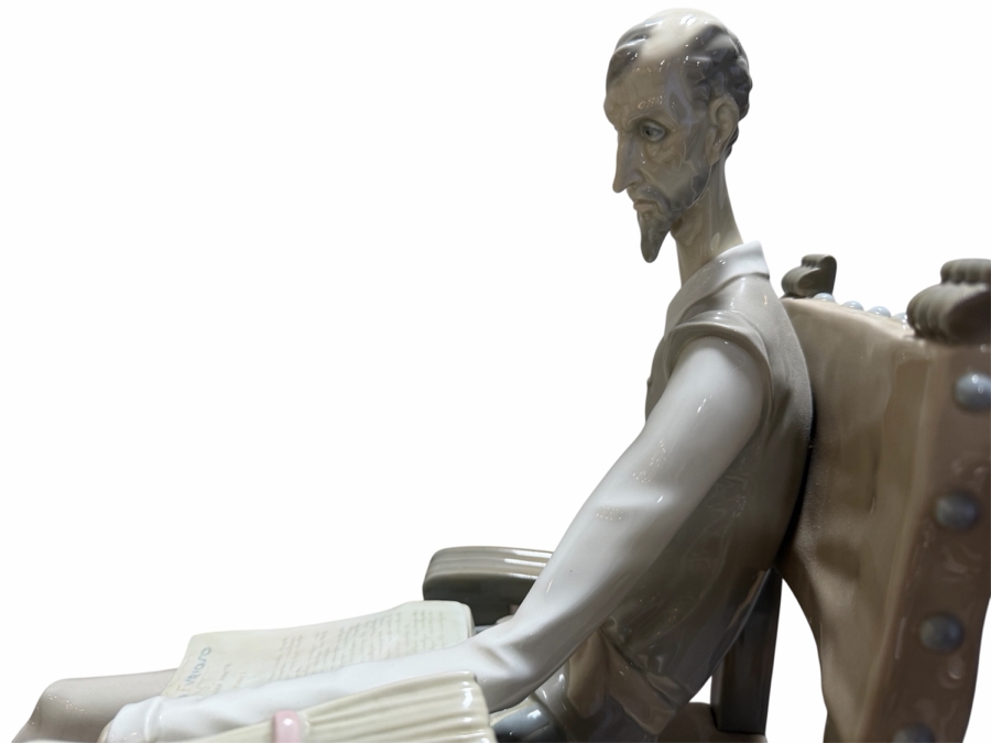 Huge Lladro Don Quixote Figurine #1030 Designed by Salvador Furió With Velvet Base 18'W X 8'D X 15'H Retails $3,110 [Photo 5]