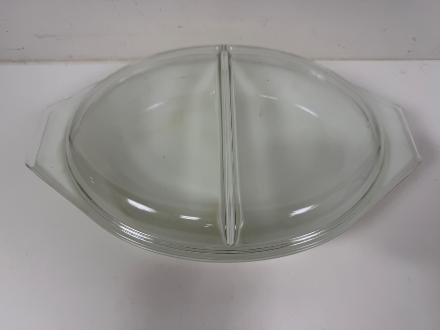 Vintage Pyrex Cinderella Starburst Divided Casserole Dish 1 1/2 Quart With Lid Made In USA 13'W [Photo 3]