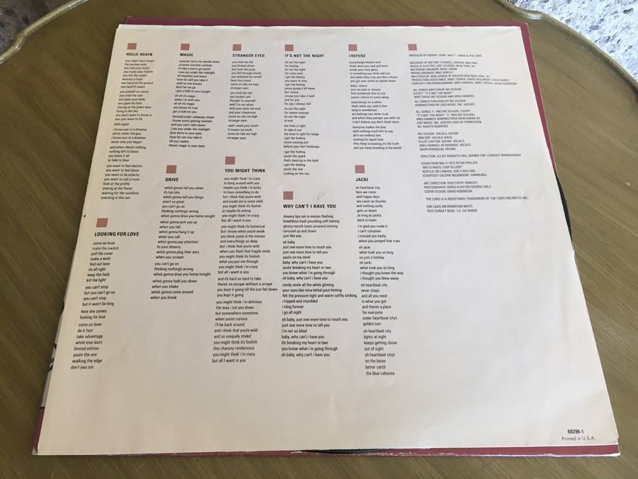 Cars, The ‎- Heartbeat City - Elektra ‎- 60296-1 [Photo 5]