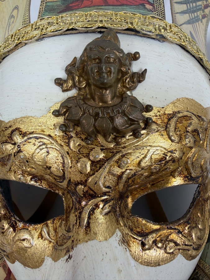 Venetian Jolly Donna Tarot Mask Handcrafted By Doris Urtro Made In Venice 13'W x 13'H [Photo 4]