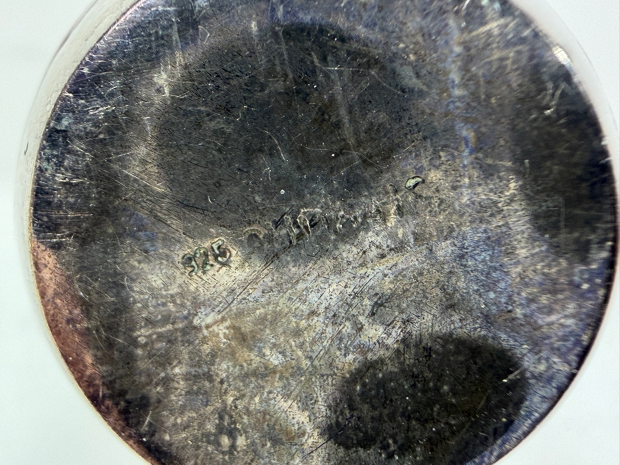 Sterling Silver Enamel Decorated Egg Shaped Salt And Pepper Shakers With Asian Motif And 925 Hallmark 40.9g [Photo 4]