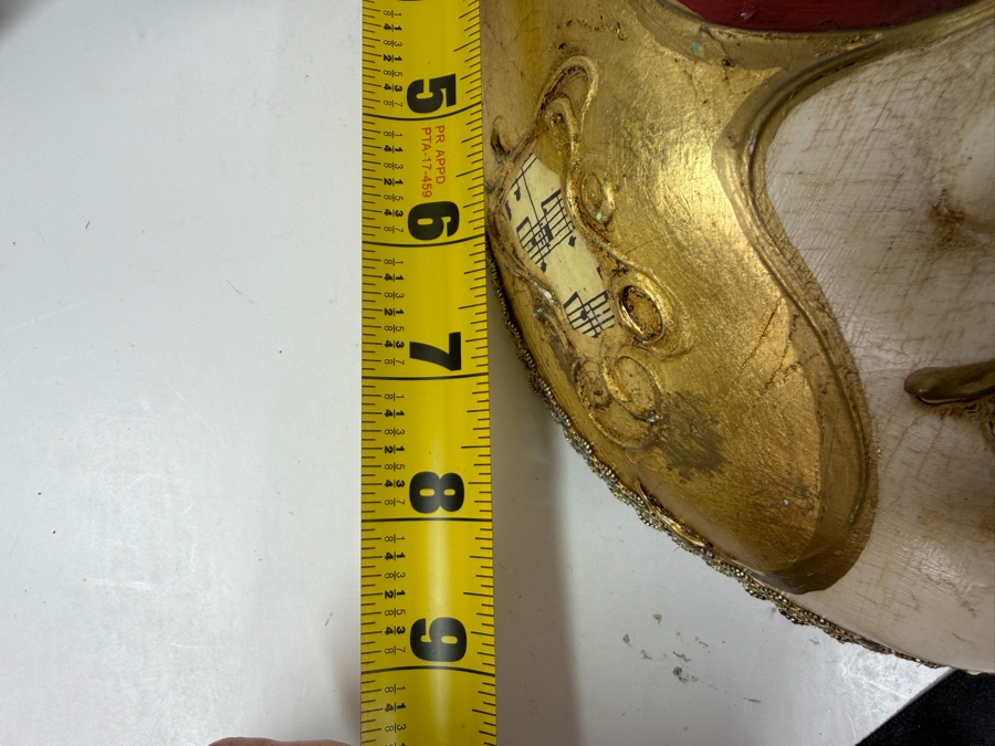 Pair Of Venetian Baroque Style Masks With Ornate Gold Accents And Musical Notes On One Mask 6'W X 9'H [Photo 8]
