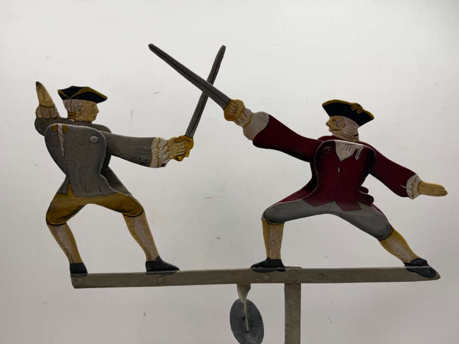 Vintage Hand Painted Sky Hook Kinetic Pendulum Dueling Swashbucklers Balance Toy 14'W X 19'H [Photo 5]