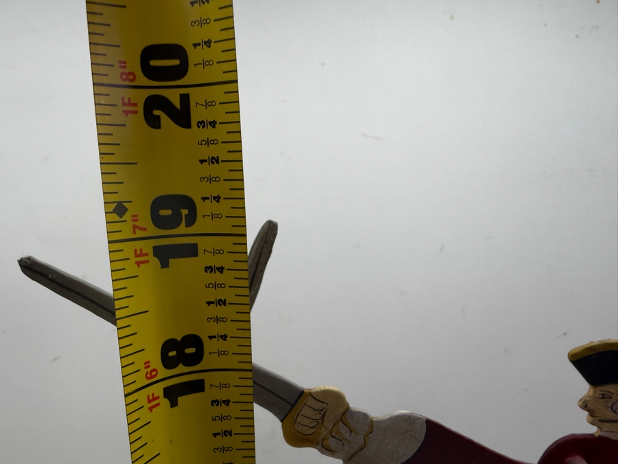 Vintage Hand Painted Sky Hook Kinetic Pendulum Dueling Swashbucklers Balance Toy 14'W X 19'H [Photo 7]