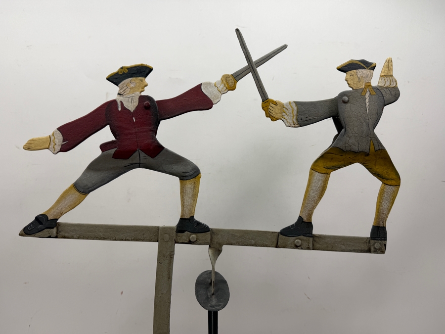 Vintage Hand Painted Sky Hook Kinetic Pendulum Dueling Swashbucklers Balance Toy 14'W X 19'H [Photo 2]