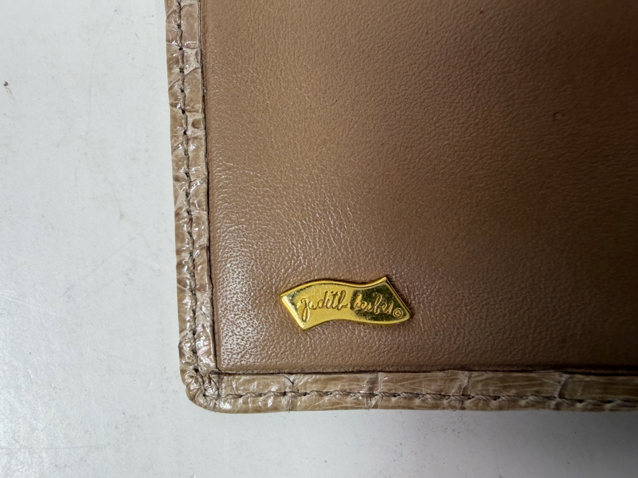 Judith Leiber New York Genuine Snakeskin Clutch Wallet With Gold Kiss Lock Clasp/Hardware And Dust bag 5'W x 3.5'H [Photo 6]