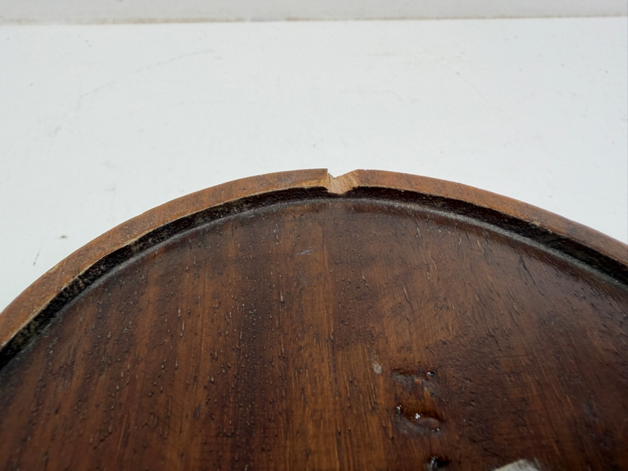 Vintage Chinese Cloisonne Enamel Standing Maiden Figurine Holding Lotus Flower And Leaf With Carved Face And Hands On Wooden Stand 13'H [Photo 15]