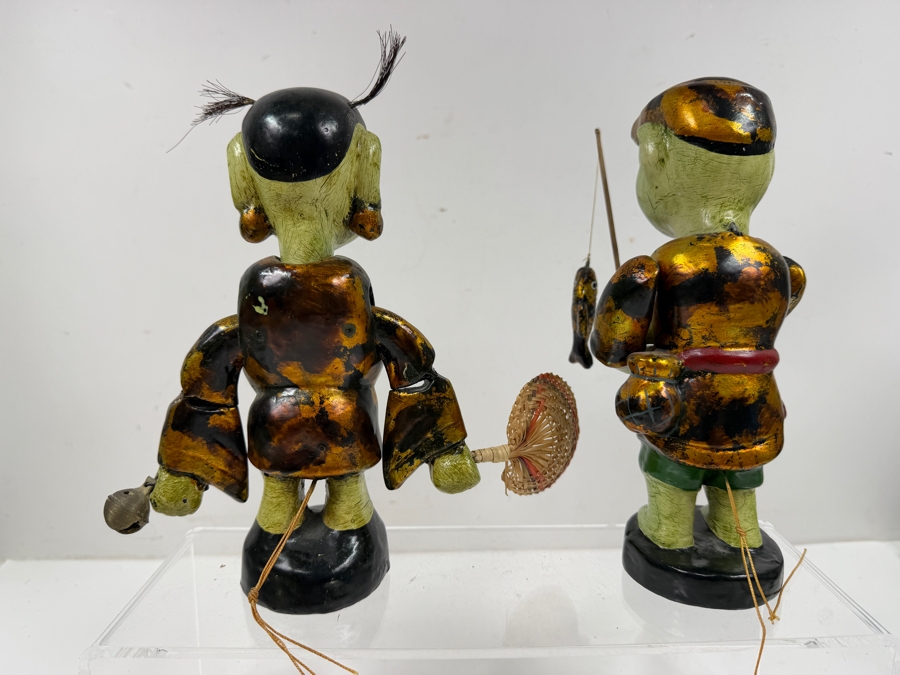 Vietnamese Hand-Carved Wooden Water Puppets With Waterproof Lacquer Designed For Performances In Flooded Rice Paddies 8.5'H [Photo 4]