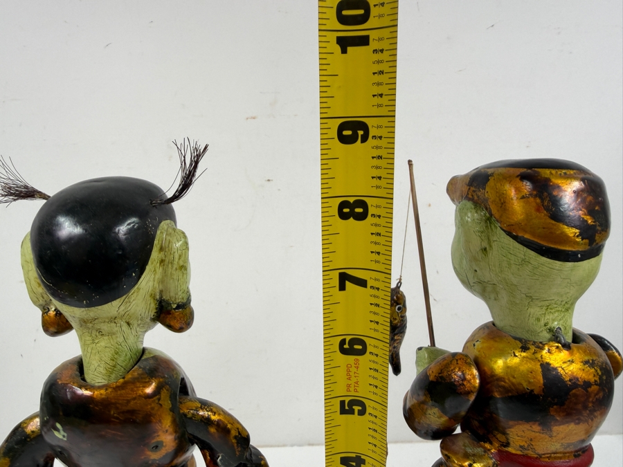 Vietnamese Hand-Carved Wooden Water Puppets With Waterproof Lacquer Designed For Performances In Flooded Rice Paddies 8.5'H [Photo 6]