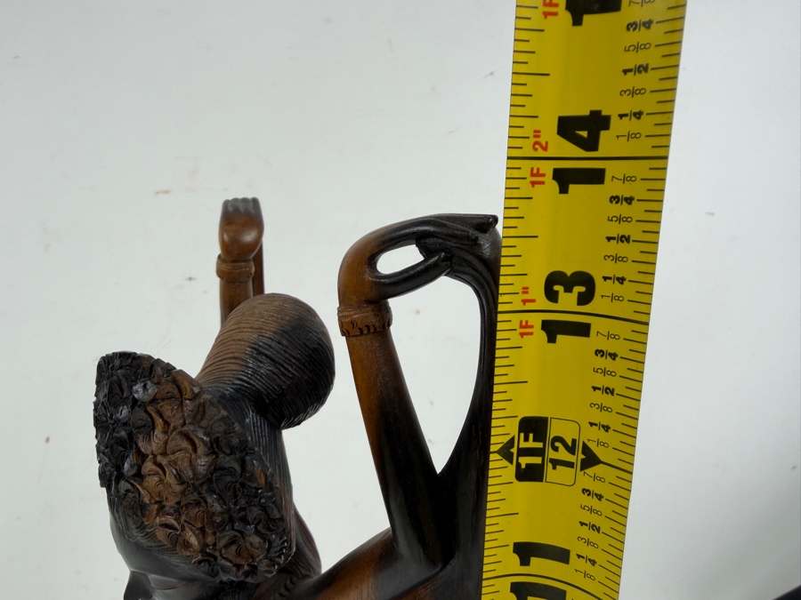 Vintage Hand Carved Wooden Balinese Female Dancer Sculpture By Tantra Gallery Bali Indonesia 13.5'H [Photo 9]