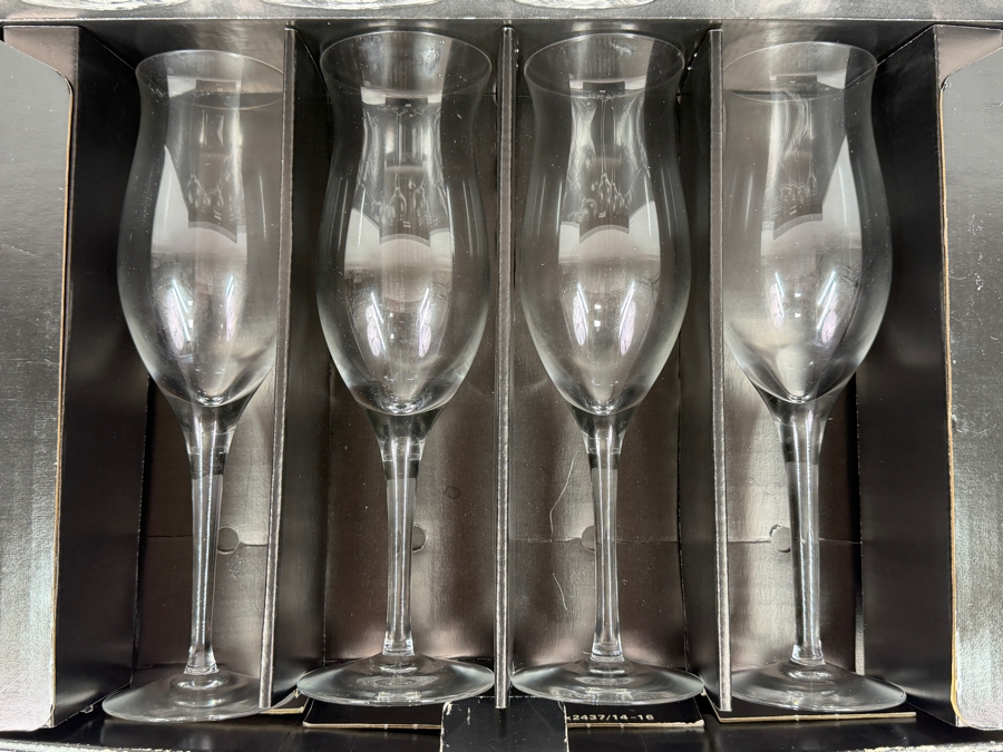 New Set of (4) Orrefors Sweden Lisa Champagne Flutes Designed By Olle Alberius  [Photo 3]