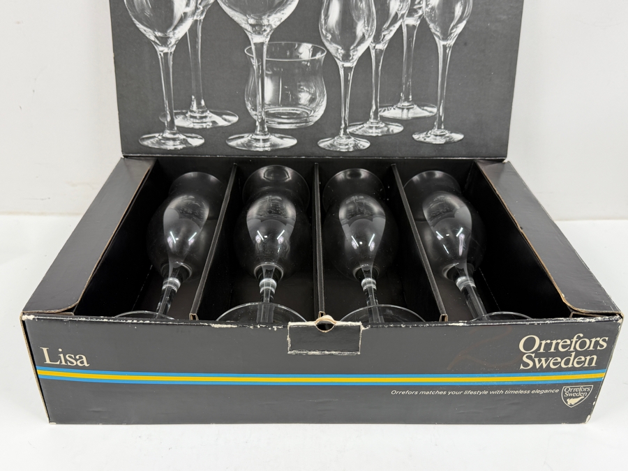 New Set of (4) Orrefors Sweden Lisa Champagne Flutes Designed By Olle Alberius  [Photo 4]