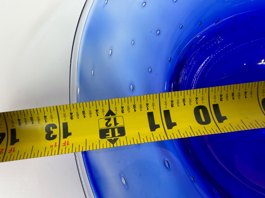 Patricia Yockey Signed Hand Blown Art Glass Bowl 13'W X 12'D X 4'H [Photo 10]