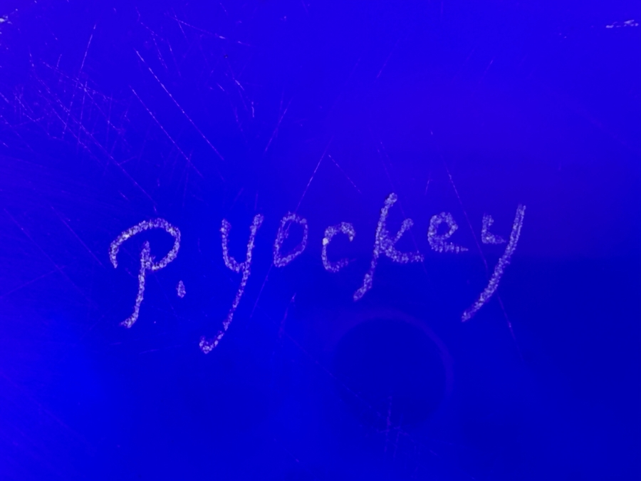 Patricia Yockey Signed Hand Blown Art Glass Bowl 13'W X 12'D X 4'H [Photo 8]