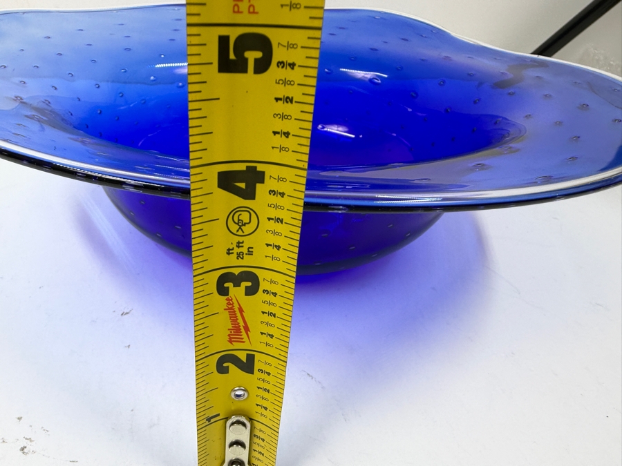 Patricia Yockey Signed Hand Blown Art Glass Bowl 13'W X 12'D X 4'H [Photo 12]