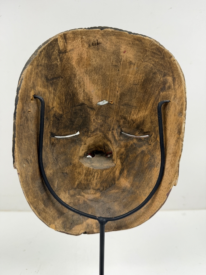 Indonesian-Javanese Wooden Hand-Carved And Hand-Painted Wayang Topeng Mask 5.5'W X 12'H [Photo 5]