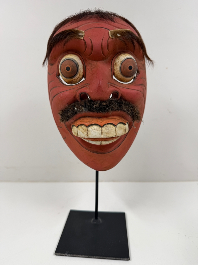 Vintage Handcrafted Balinese Jauk Keras Mask 5.5'W X 12'H [Photo 2]