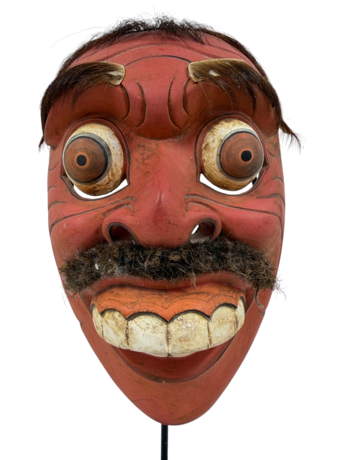 Vintage Handcrafted Balinese Jauk Keras Mask 5.5'W X 12'H