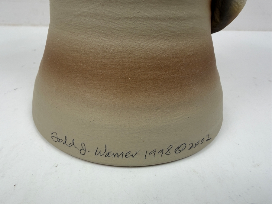 Vintage Todd J. Warner Signed Ceramic Cat With Mouse On Head Figural Pottery Bell Sculpture 7.5'H [Photo 8]