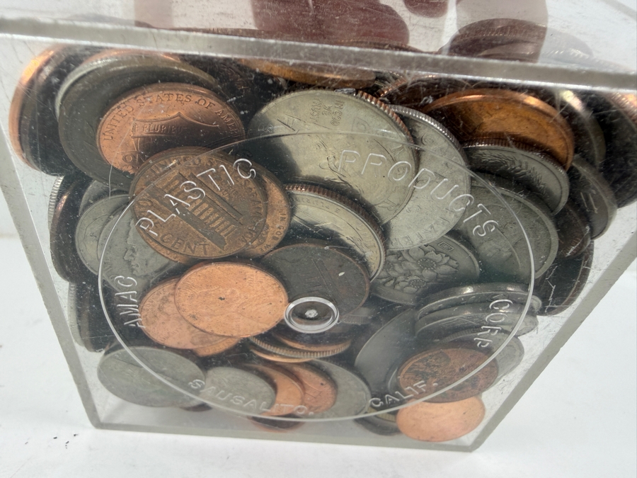 Container Filled With Various US And Foreign Coins - whiteout shot is off [Photo 8]