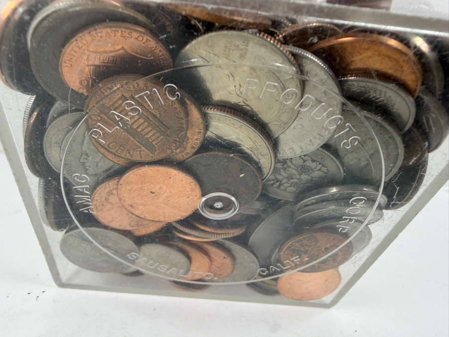 Container Filled With Various US And Foreign Coins - whiteout shot is off [Photo 7]