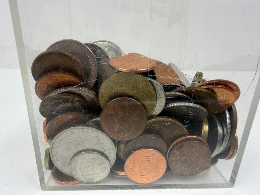Container Filled With Various US And Foreign Coins - whiteout shot is off [Photo 5]