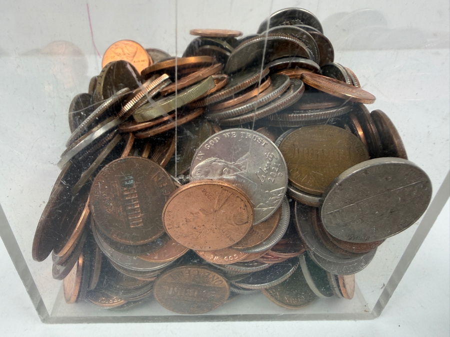 Container Filled With Various US And Foreign Coins - whiteout shot is off [Photo 6]