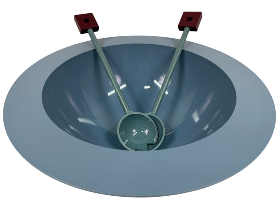 Alessi Momento Serving Bowl With Spoons Designed By Michael Graves 15.5'W X 5'H