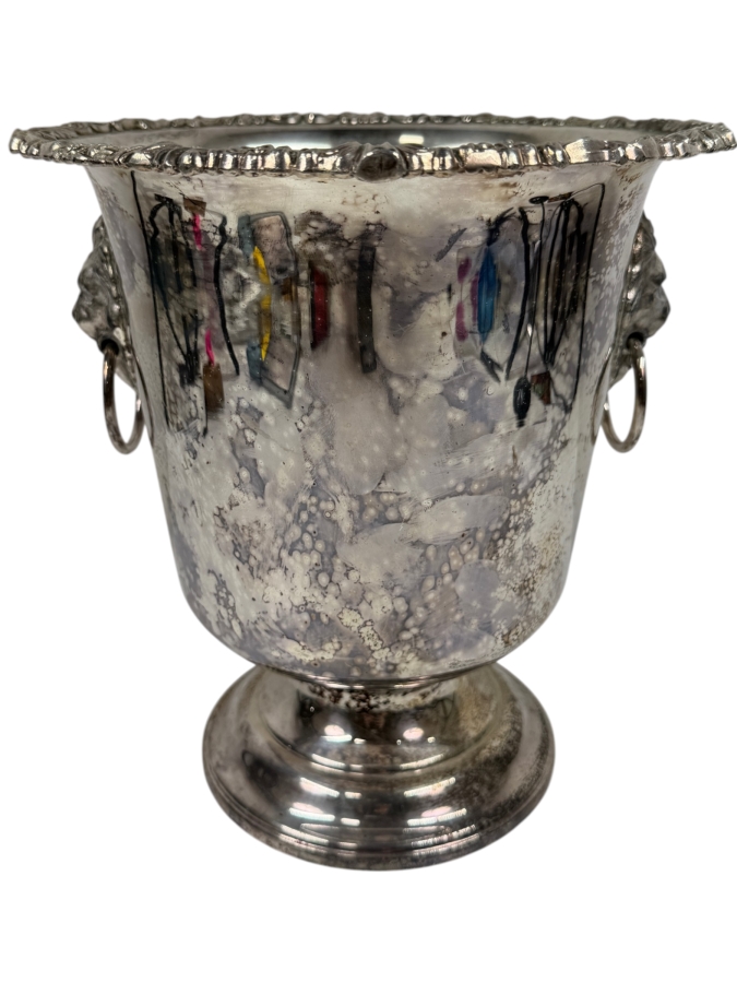 Vintage Sheridan Silver Co. Hollywood Regency Silver Plated Champagne Ice Bucket 10'H