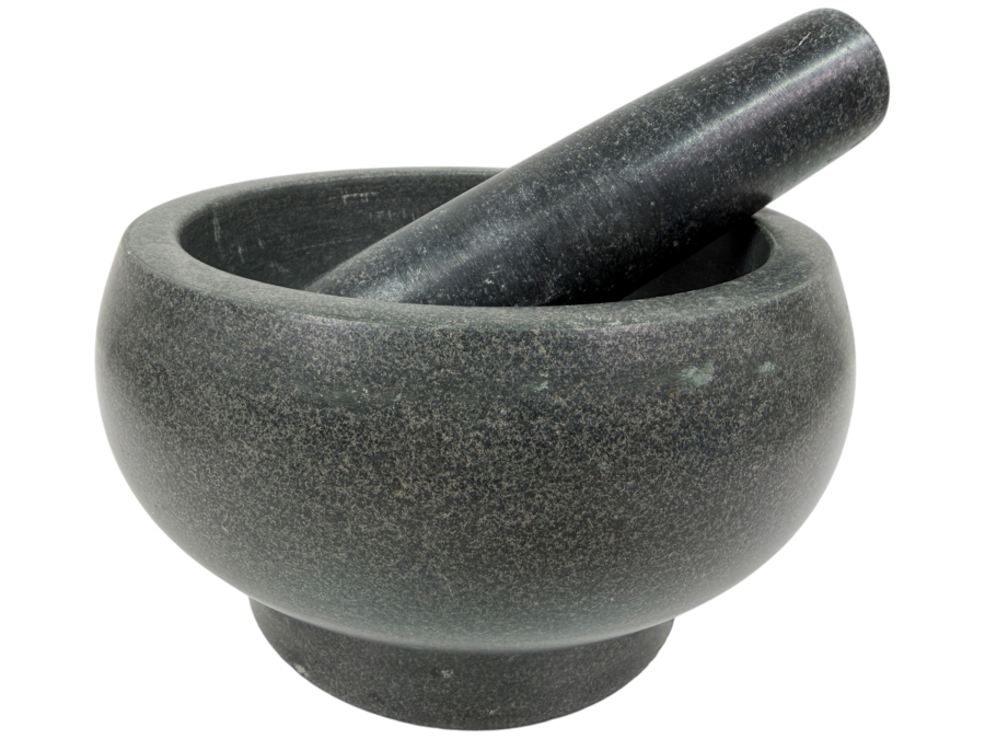 Extra Large Granite Stone Pestle And Mortar Set For Making Pesto And Guacamole 8'W