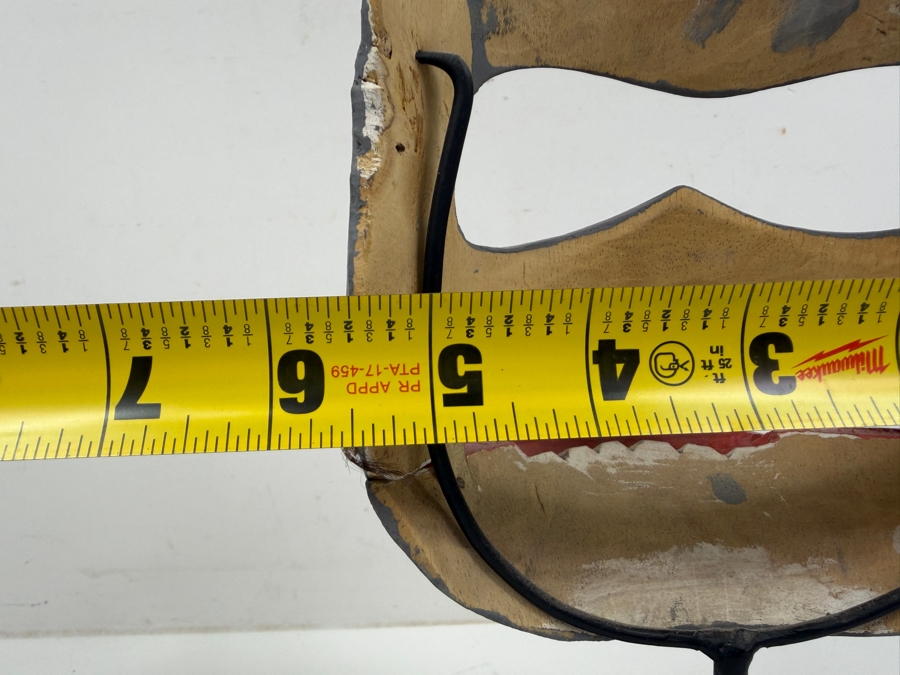 Vintage Hand Crafted Balinese Tribal Ape Mask On Stand 5.5'W X 12'H [Photo 4]