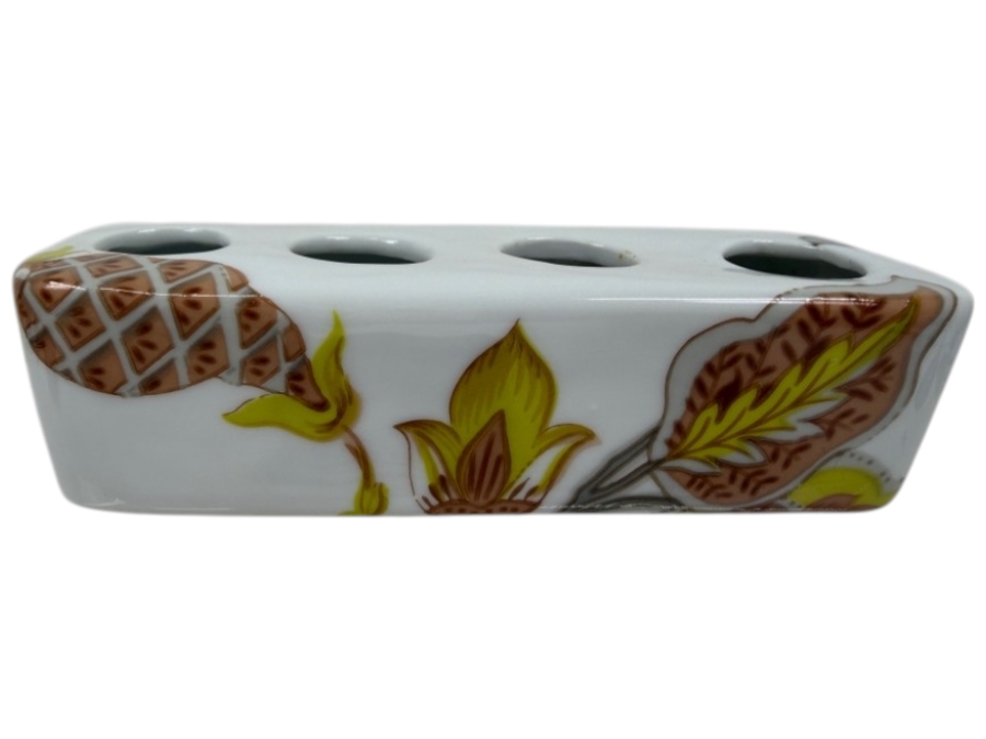 Porcelaine De Paris France Decor Simbad Four Hole Lipstick Holder 5.5' X 2'