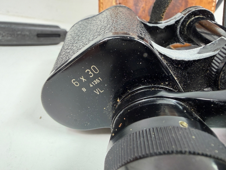 Vintage Steiheil Munchen 6x30 Binoculars With Leather Case [Photo 4]