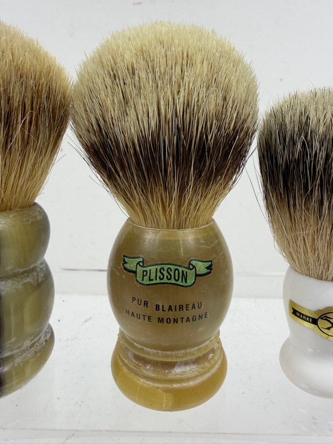 Collection Of (4) Vintage Badger Hair Shaving Brushes From France And England [Photo 2]