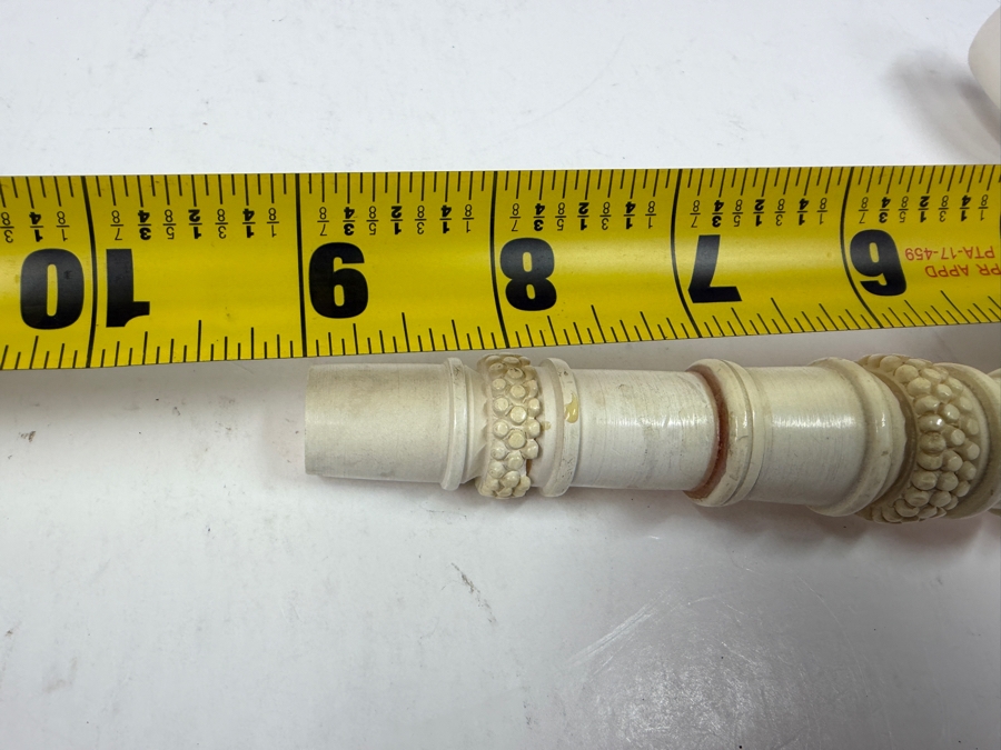 Vintage Hand Carved Meerschaum Pipe Featuring Sculpted Nude Female Figures And Intricately Detailed Stem 9'L [Photo 9]