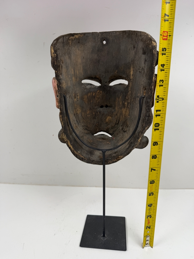 Vintage Traditional Guatemalan 'Mexicano' Dance Mask 7'W X 16'H [Photo 8]