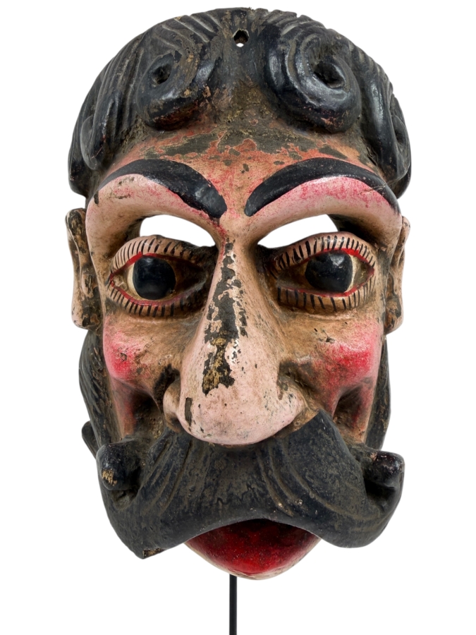 Vintage Traditional Guatemalan 'Mexicano' Dance Mask 7'W X 16'H