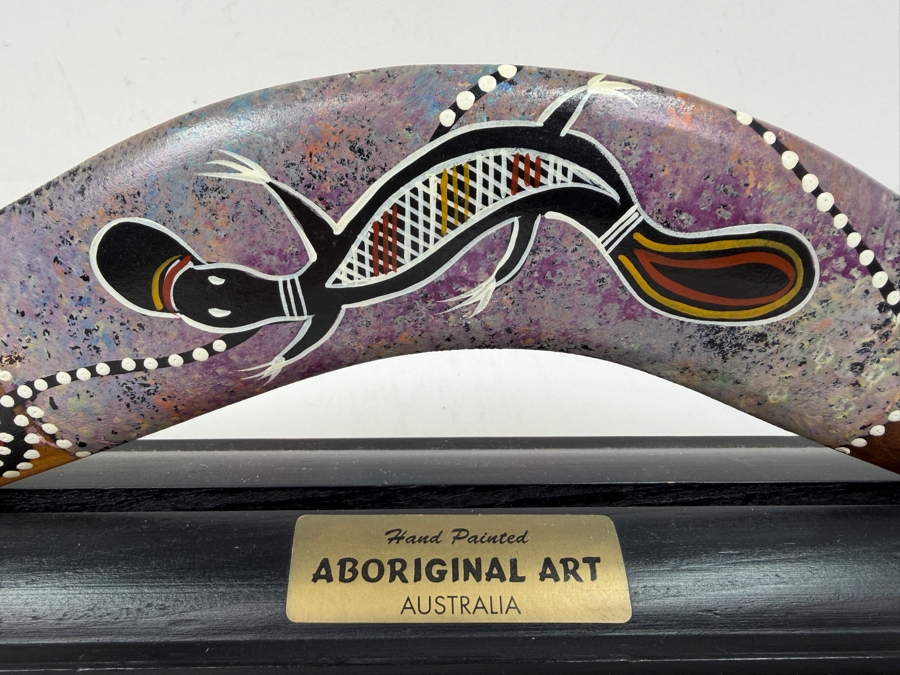 Hand Painted Authentic Australian Aboriginal Art Boomerang 13'W [Photo 2]