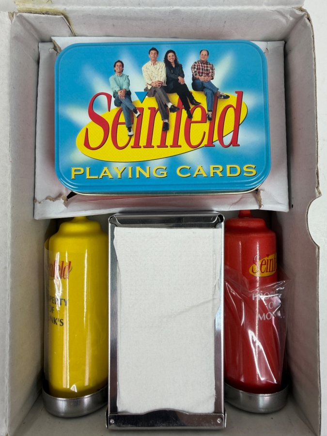 Seinfeld Themed Playing Cards With Condiment Bottles And Napkin Holder