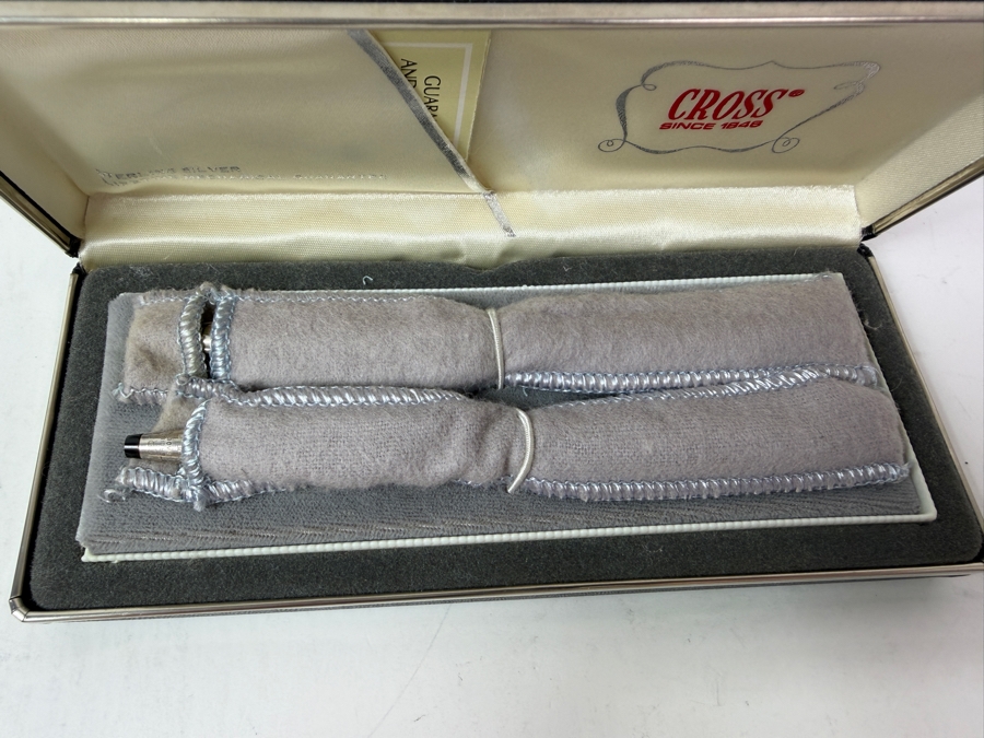 Vintage Sterling Silver Cross Pen And Pencil Set In Original Box 39g [Photo 4]