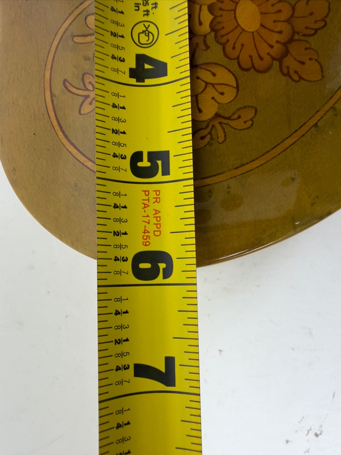 Surriento Export Heart Shaped Floral Inlaid Wood Music Box With Red Velvet Lining And Wind Up Mechanism Made In Italy 6'W X 5'D X 2.5'H [Photo 7]